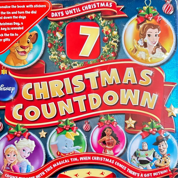 Disney 7 Day Christmas Countdown Personalized Surprise Book Tin NEW - Picture 4 of 4